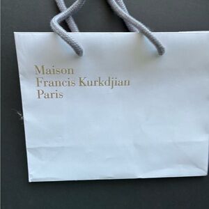 Maison Francis Kurkdjian White Bag with Gold Text